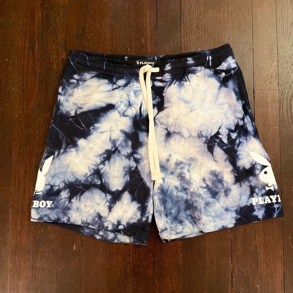 PLAYBOY Tie Dye Navy Shorts - Picture 1 of 3